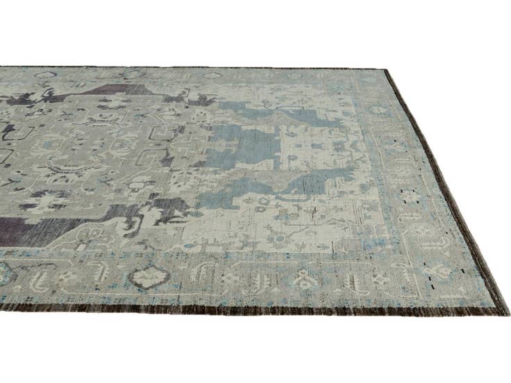 Detail image of 9' 1 x 12' 3 Hand Knotted Oushak Wool Rug
