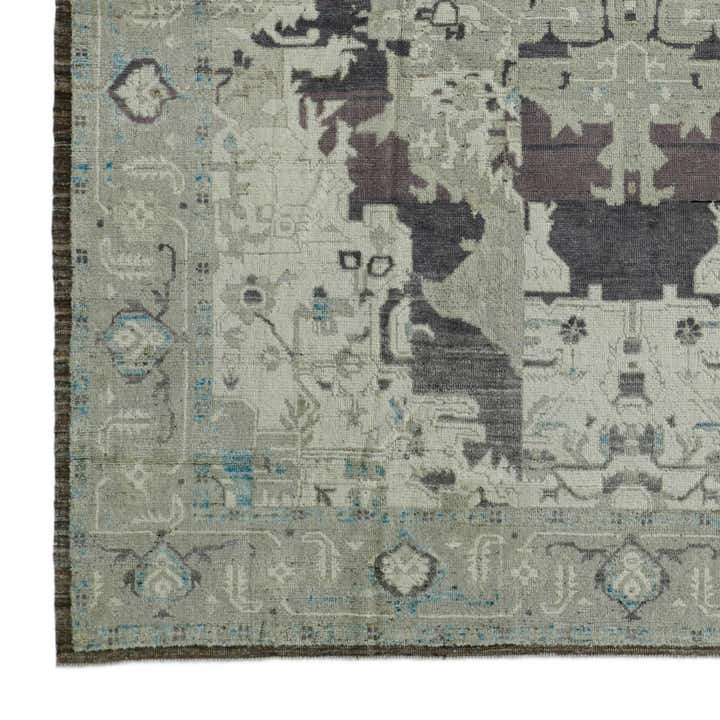 9' 1 x 12' 3 Hand Knotted Oushak Wool Rug