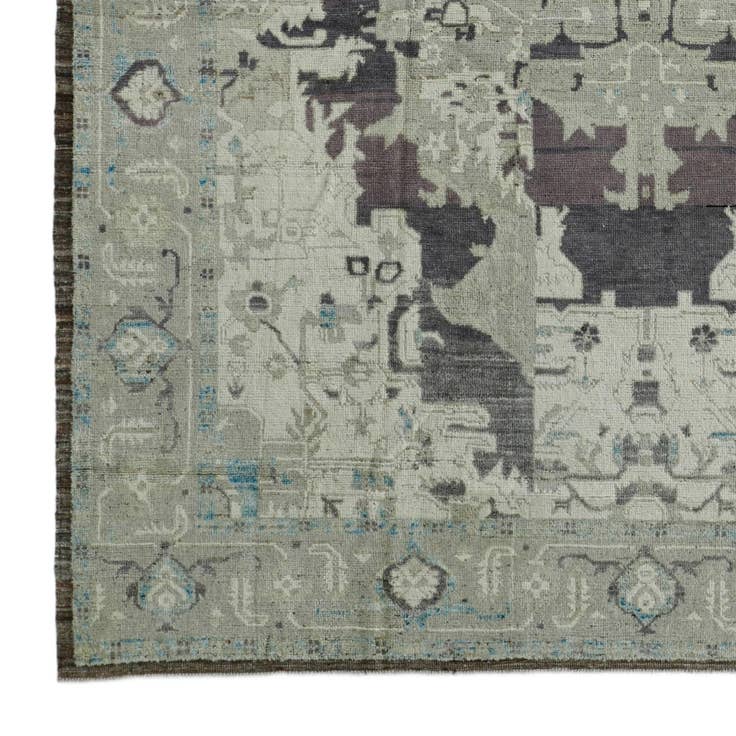 Detail image of 9' 1 x 12' 3 Hand Knotted Oushak Wool Rug