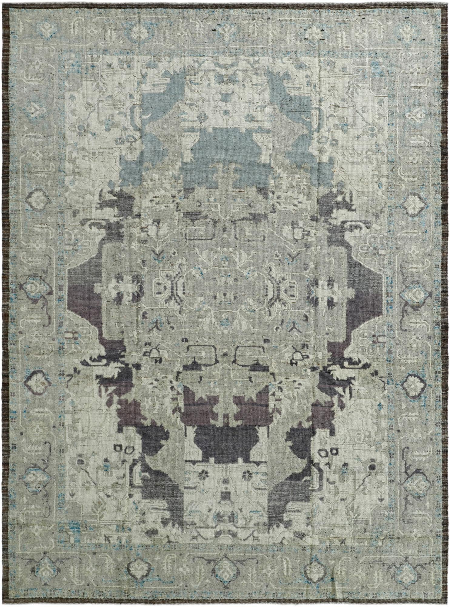 9' 1 x 12' 3 Hand Knotted Oushak Wool Rug
