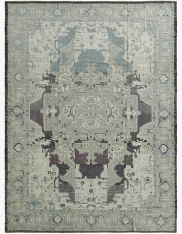 9' 1 x 12' 3 Hand Knotted Oushak Wool Rug