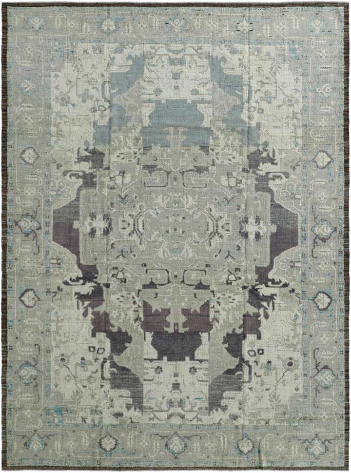 9' 1 x 12' 3 Hand Knotted Oushak Wool Rug