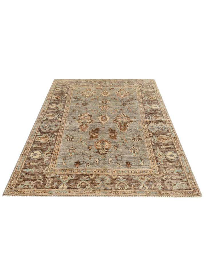 3' 10 x 6' 5 Hand Knotted Oushak Wool Rug