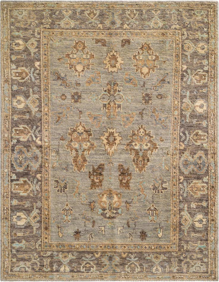 Detail image of 3' 10 x 6' 5 Hand Knotted Oushak Wool Rug