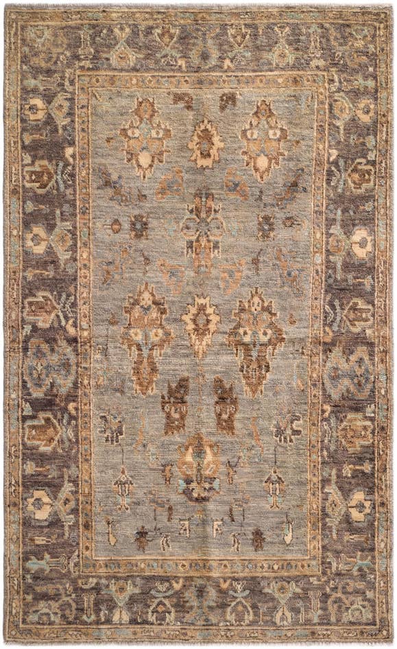 Detail image of 3' 10 x 6' 5 Hand Knotted Oushak Wool Rug