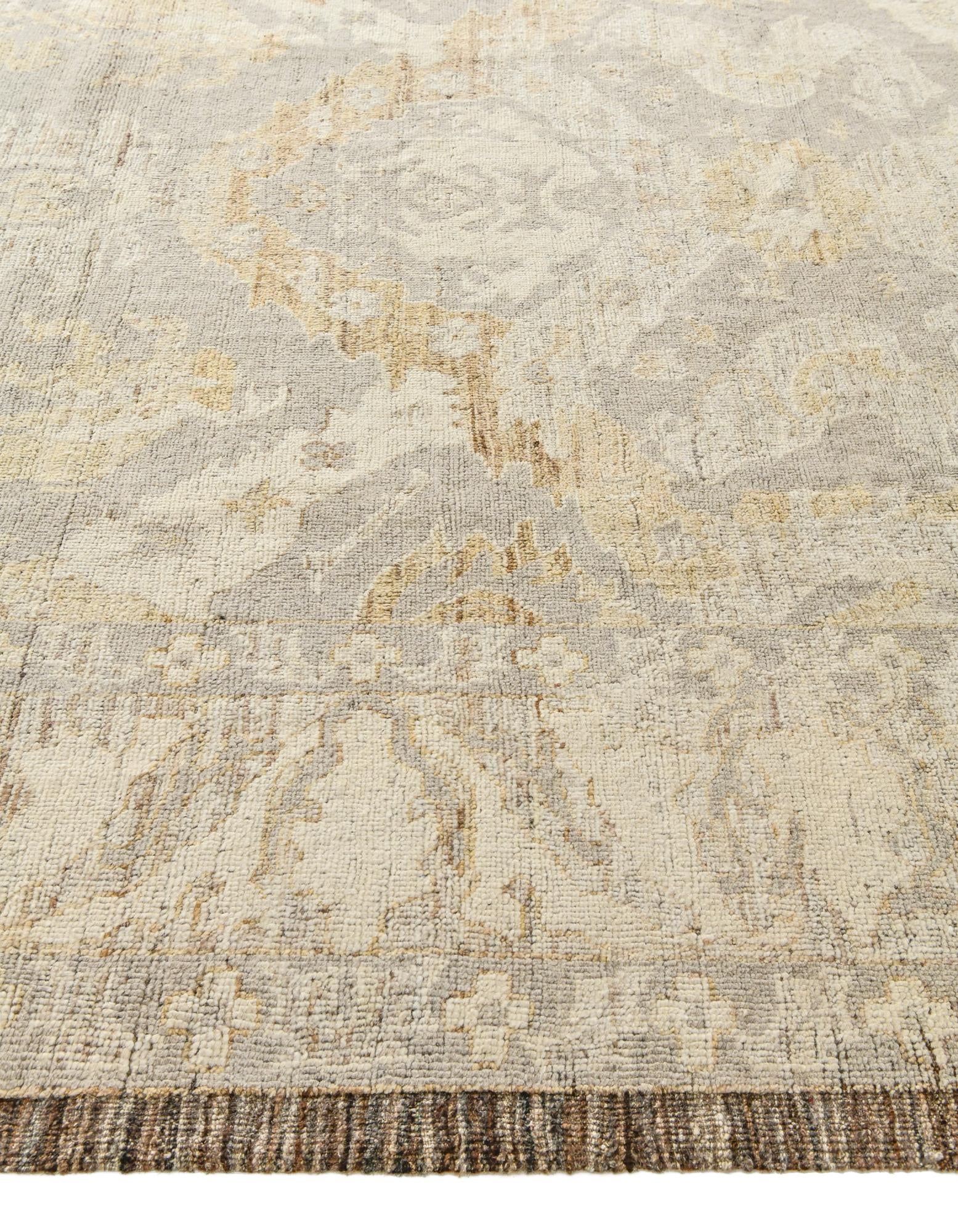 9' 5 x 12' 7 Hand Knotted Oushak Wool Rug