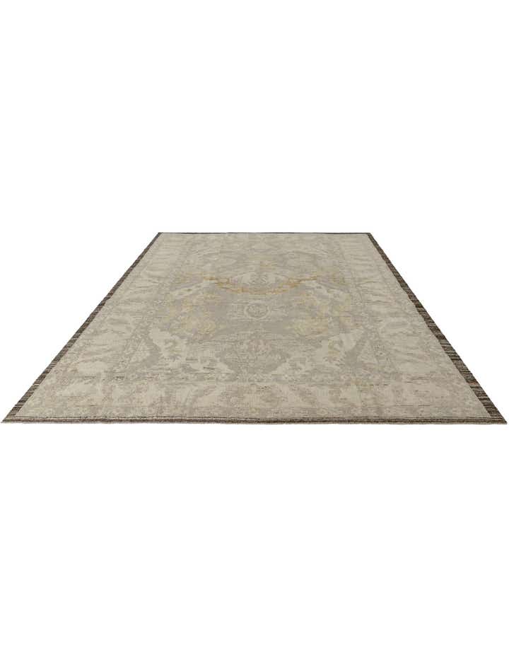 9' 5 x 12' 7 Hand Knotted Oushak Wool Rug