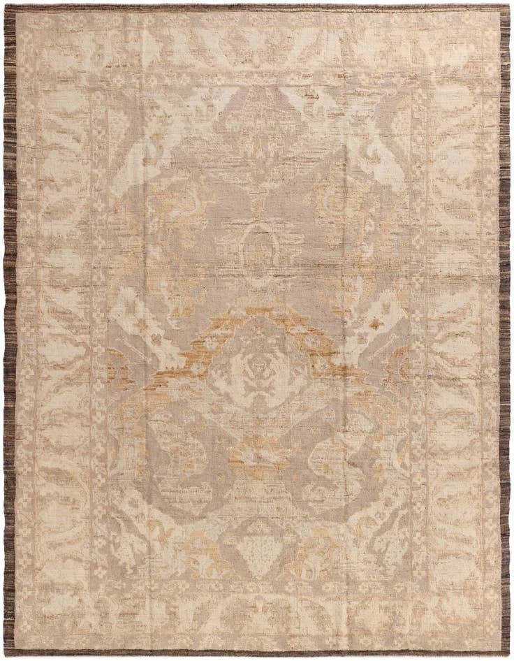 Detail image of 9' 5 x 12' 7 Hand Knotted Oushak Wool Rug