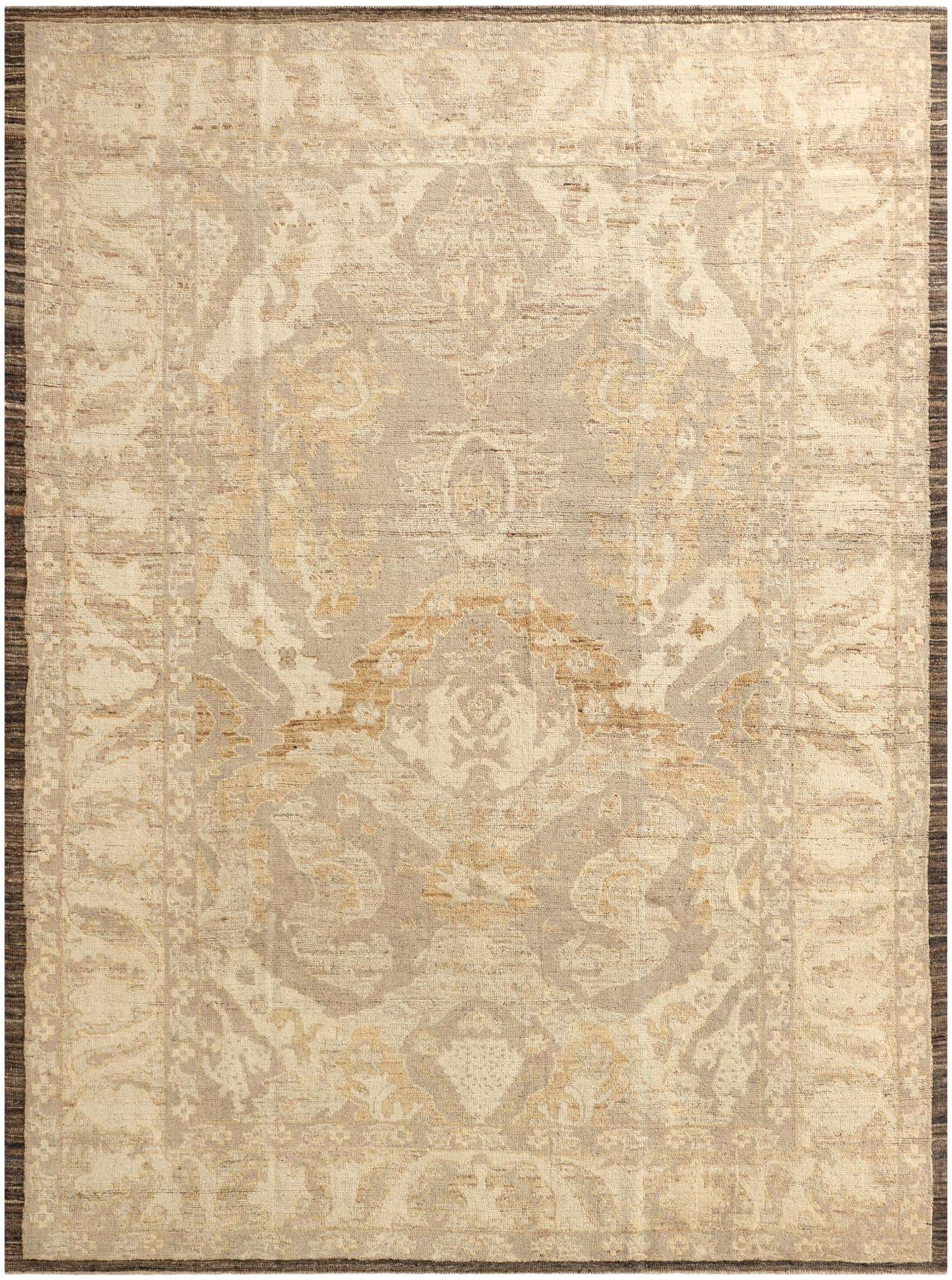 9' 5 x 12' 7 Hand Knotted Oushak Wool Rug