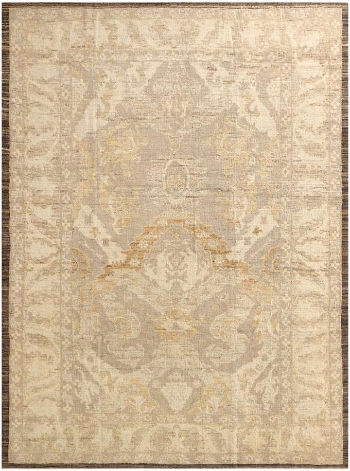 9' 5 x 12' 7 Hand Knotted Oushak Wool Rug