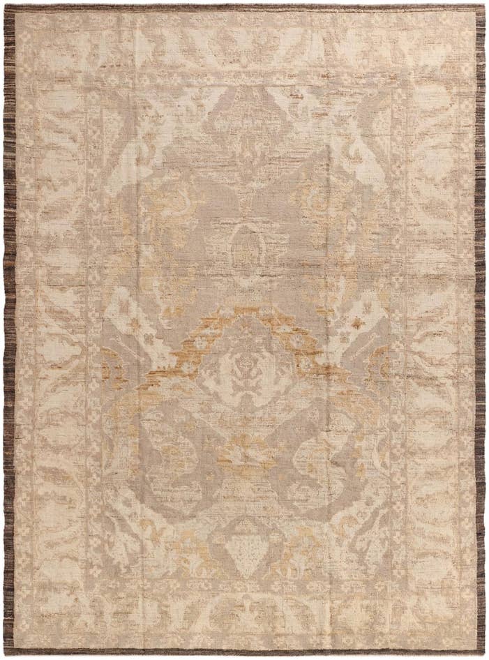 Detail image of 9' 5 x 12' 7 Hand Knotted Oushak Wool Rug