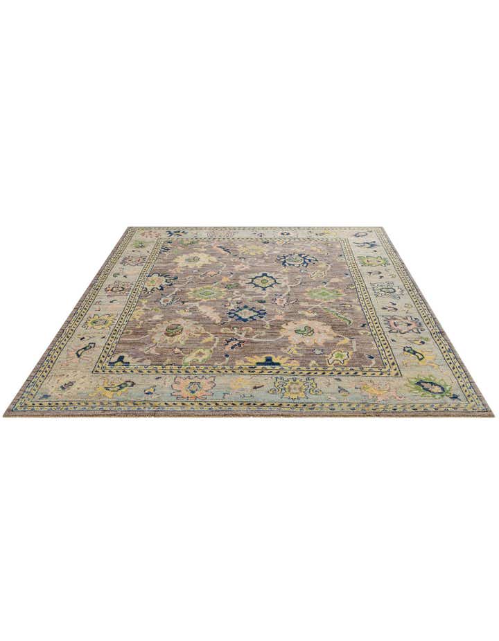 8' 4 x 9' 6 Hand Knotted Oushak Wool Rug