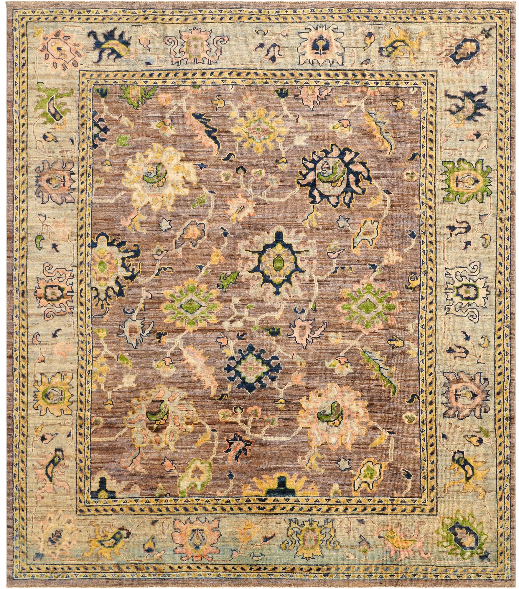 8' 4 x 9' 6 Hand Knotted Oushak Wool Rug