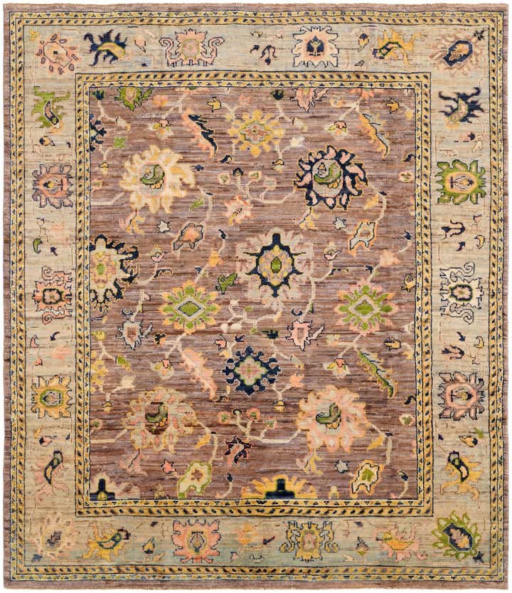 8' 4 x 9' 6 Hand Knotted Oushak Wool Rug