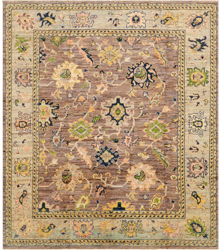 8' 4 x 9' 6 Hand Knotted Oushak Wool Rug