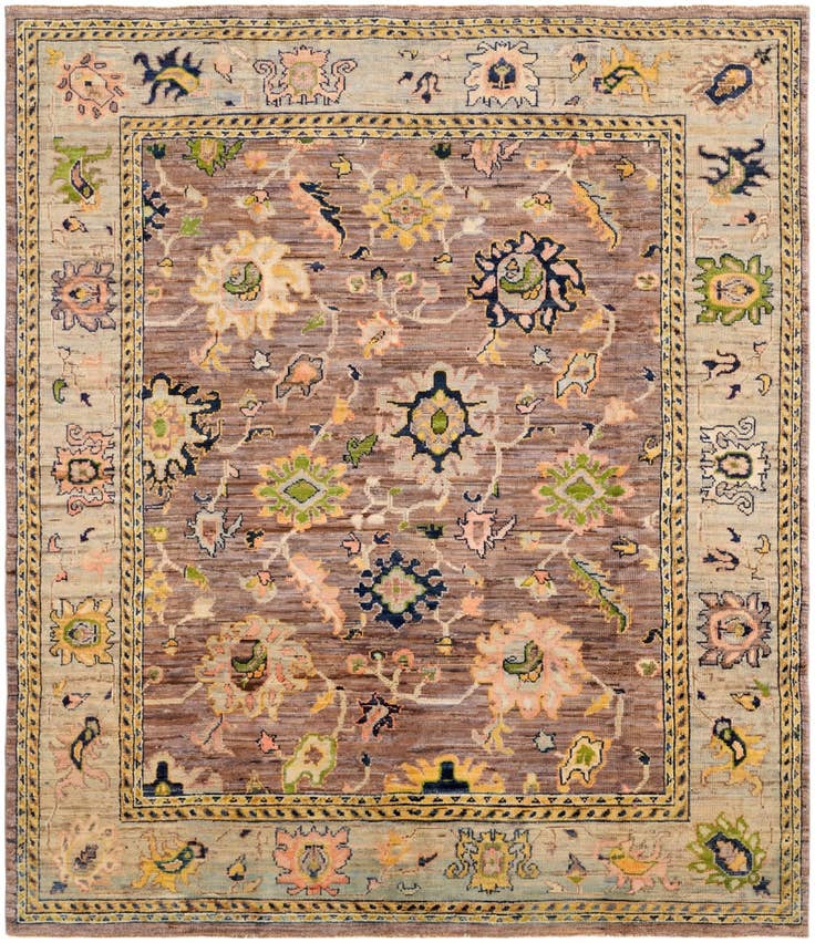 Detail image of 8' 4 x 9' 6 Hand Knotted Oushak Wool Rug