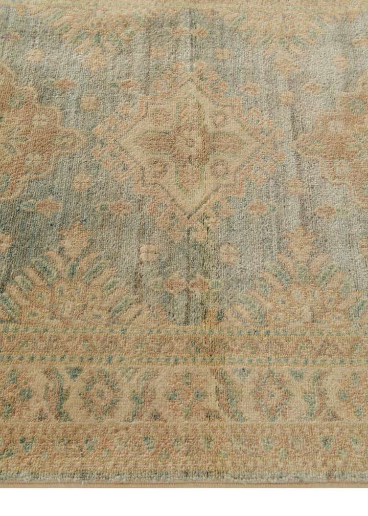 3' 4 x 4' 10 Hand Knotted Oushak Wool Rug