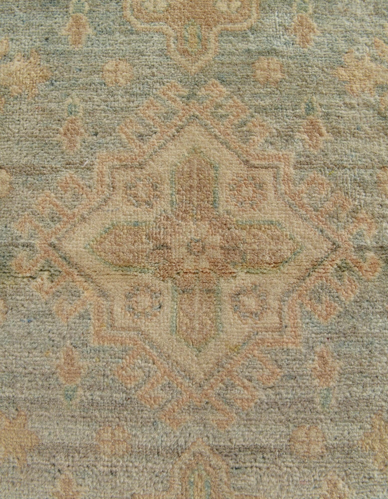 3' 4 x 4' 10 Hand Knotted Oushak Wool Rug