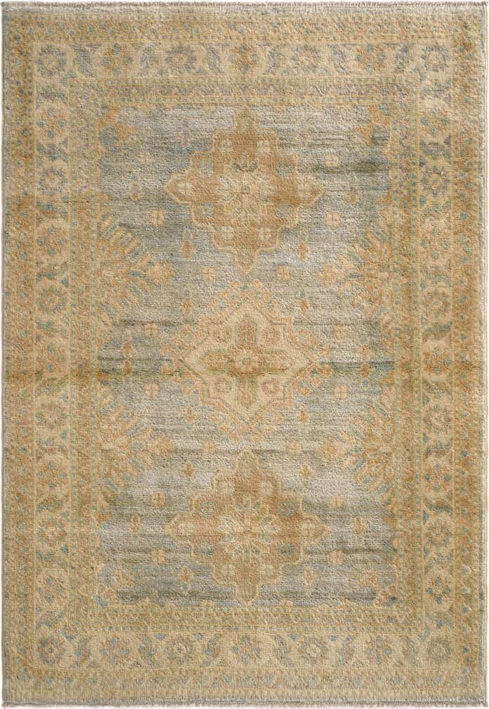 3' 4 x 4' 10 Hand Knotted Oushak Wool Rug
