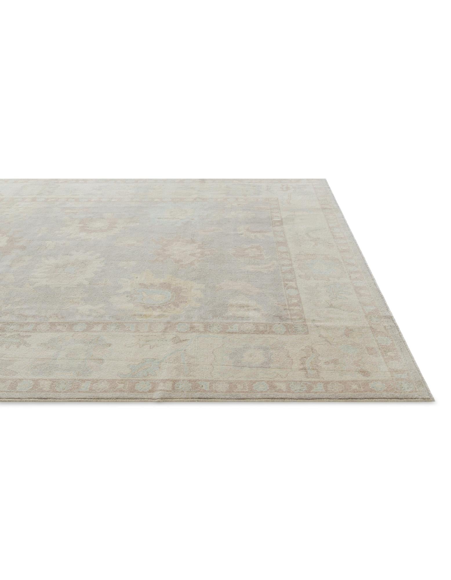 8' 4 x 10' 1 Hand Knotted Oushak Wool Rug