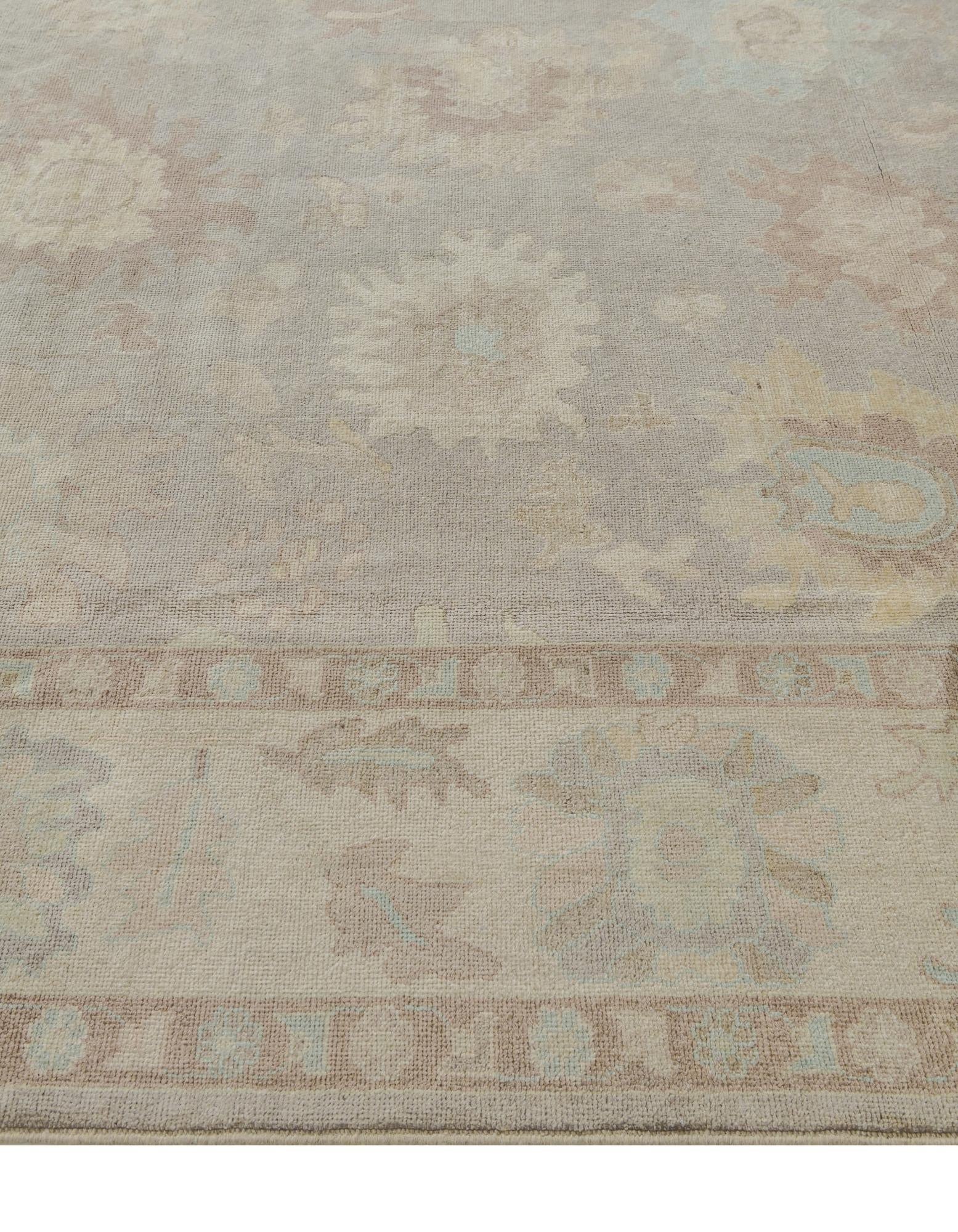8' 4 x 10' 1 Hand Knotted Oushak Wool Rug