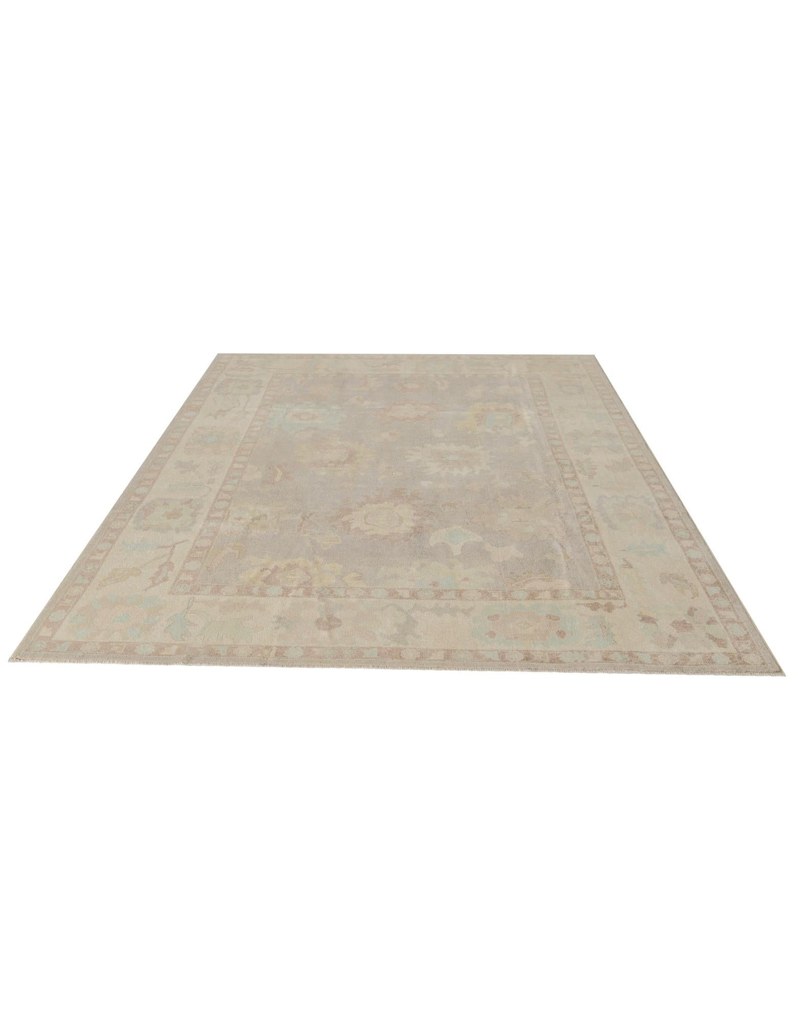 8' 4 x 10' 1 Hand Knotted Oushak Wool Rug