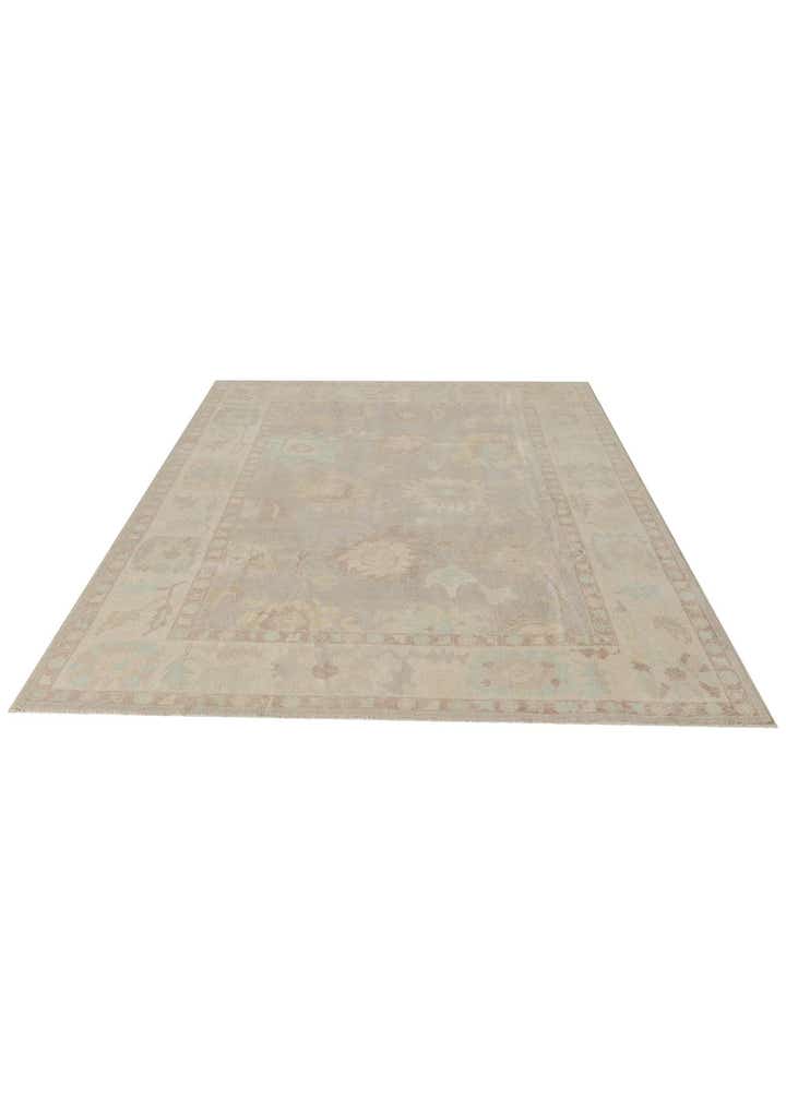 8' 4 x 10' 1 Hand Knotted Oushak Wool Rug