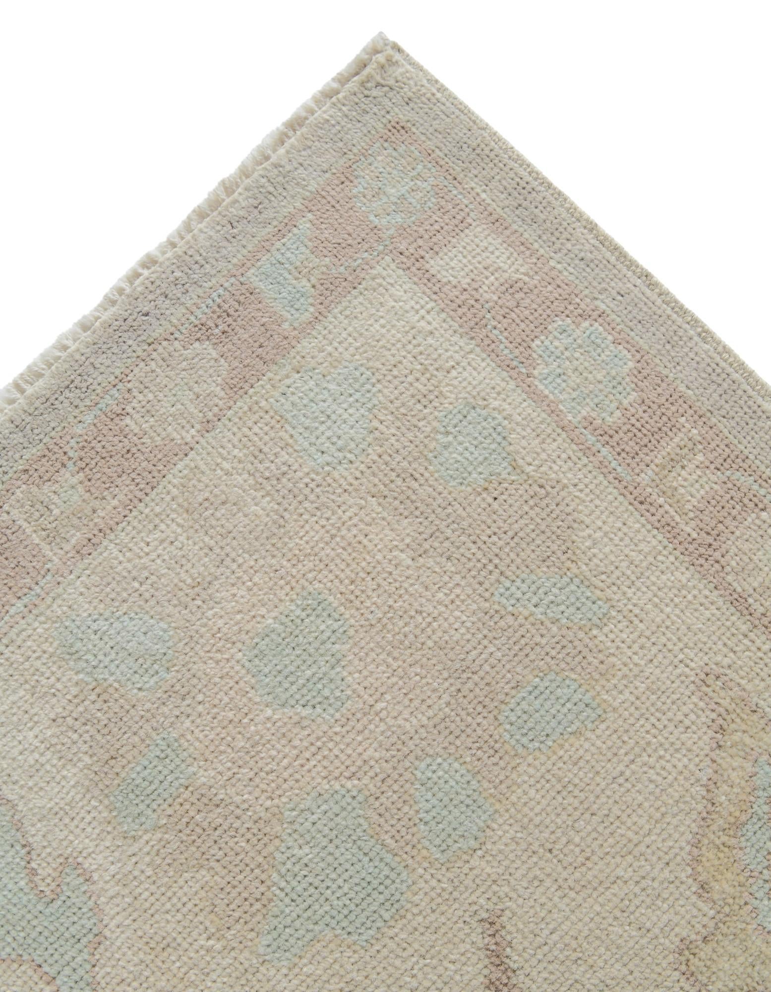 8' 4 x 10' 1 Hand Knotted Oushak Wool Rug