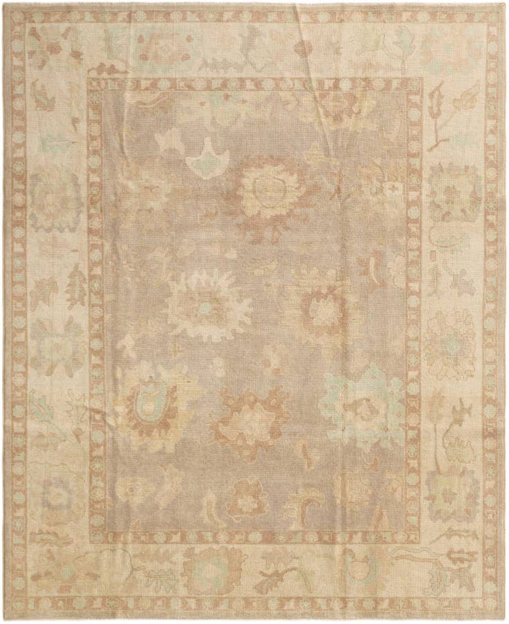 Detail image of 8' 4 x 10' 1 Hand Knotted Oushak Wool Rug