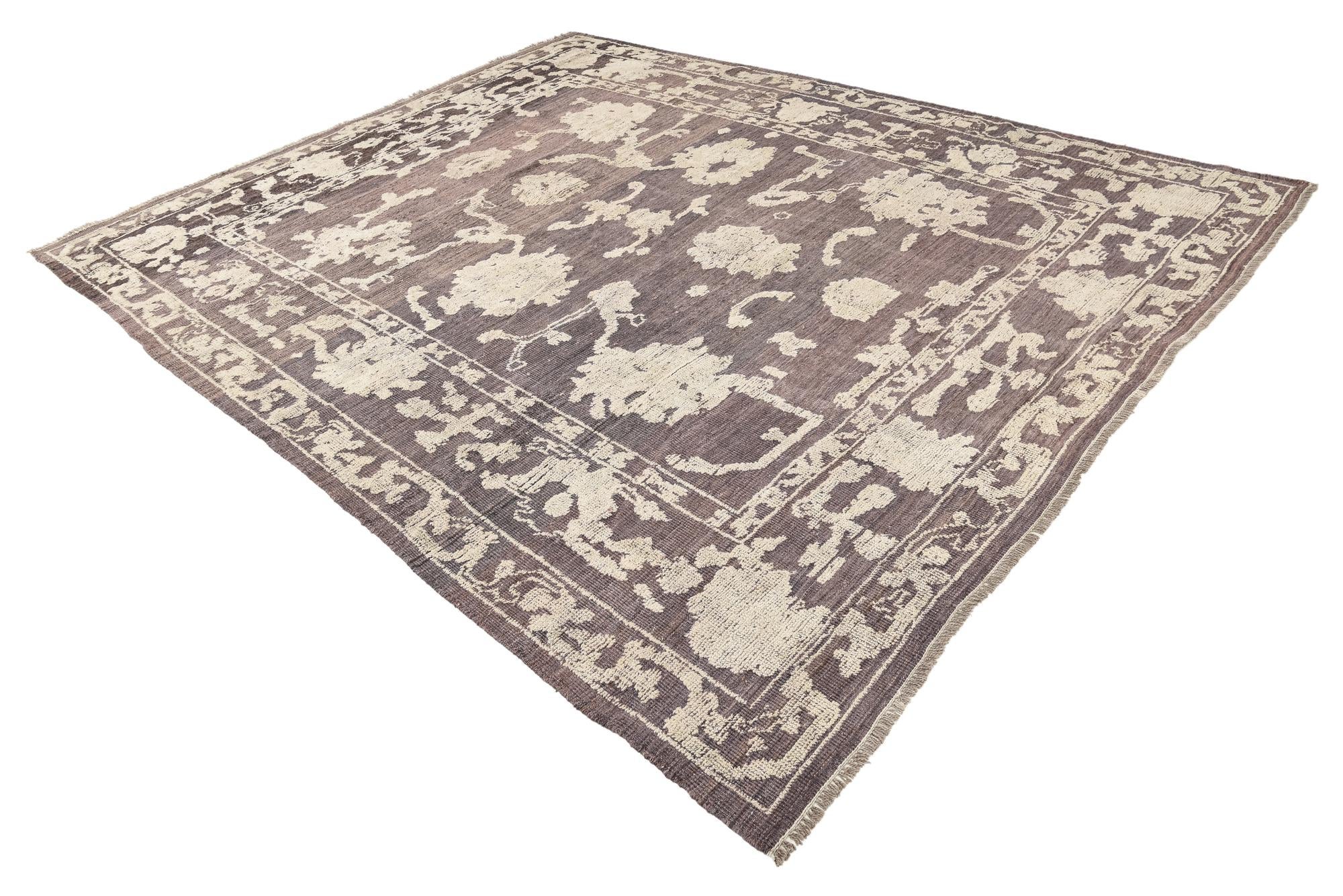 9' 5 x 11' 8 Hand Knotted Oushak Wool Rug