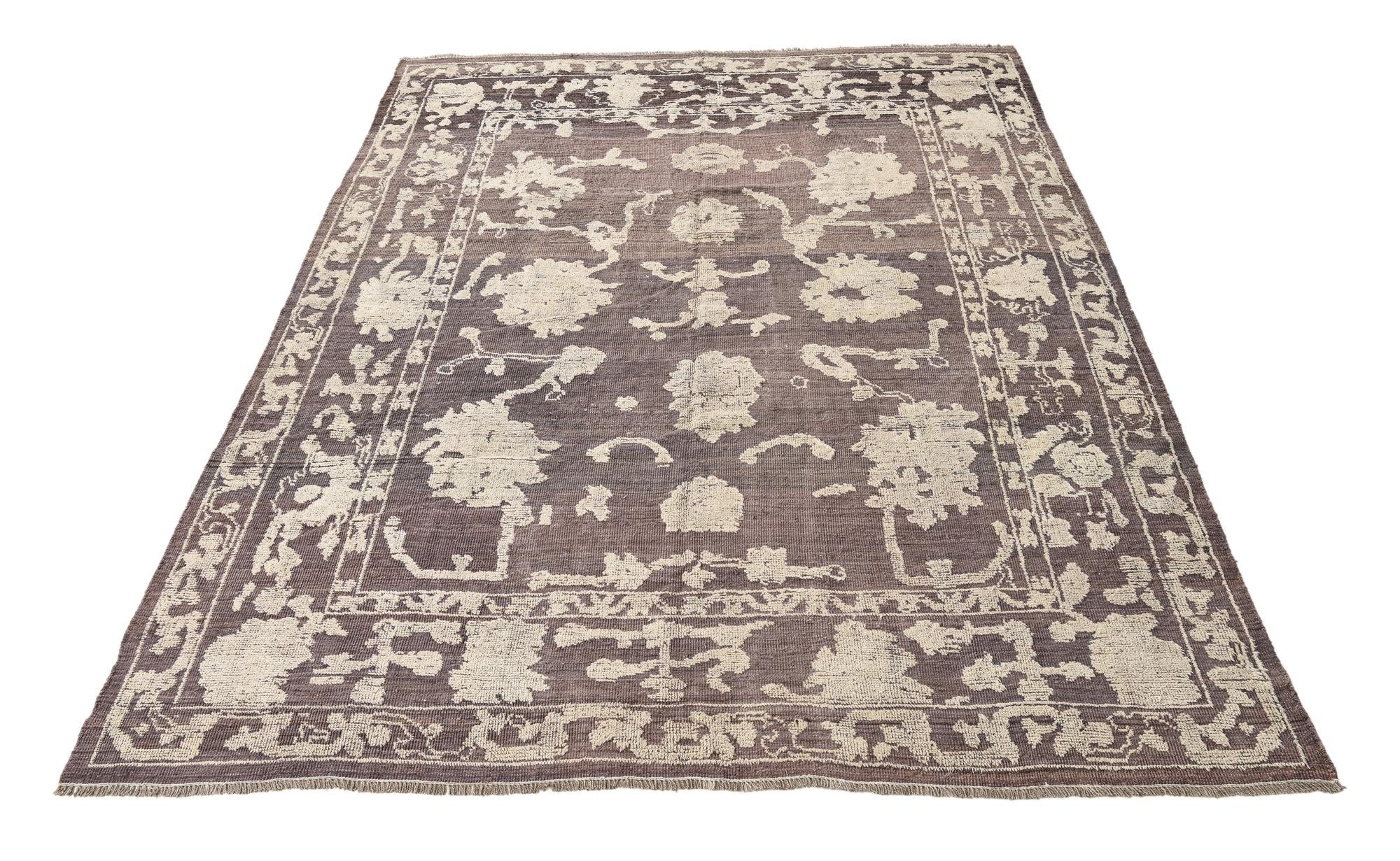 9' 5 x 11' 8 Hand Knotted Oushak Wool Rug