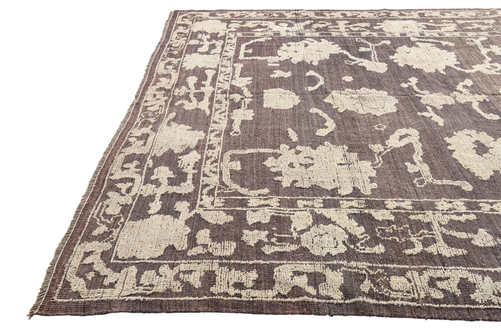 9' 5 x 11' 8 Hand Knotted Oushak Wool Rug