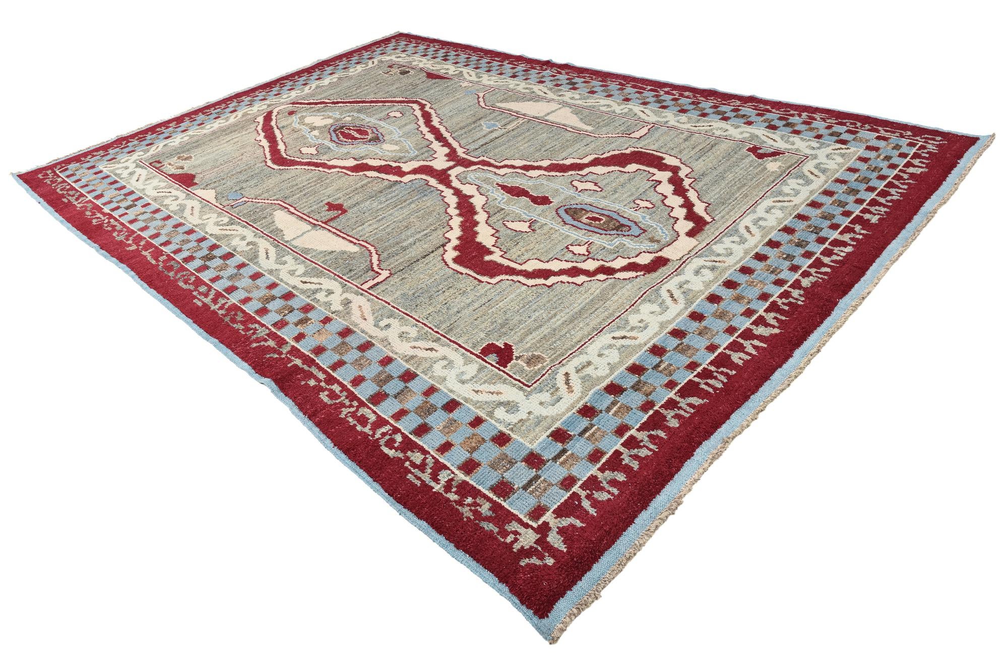 10' x 14' Hand Knotted Oushak Wool Rug