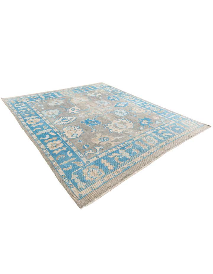 8' 3 x 9' 10 Hand Knotted Oushak Wool Rug