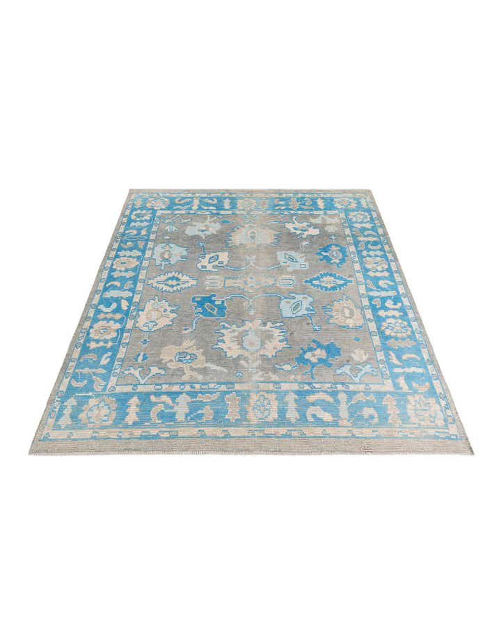 8' 3 x 9' 10 Hand Knotted Oushak Wool Rug