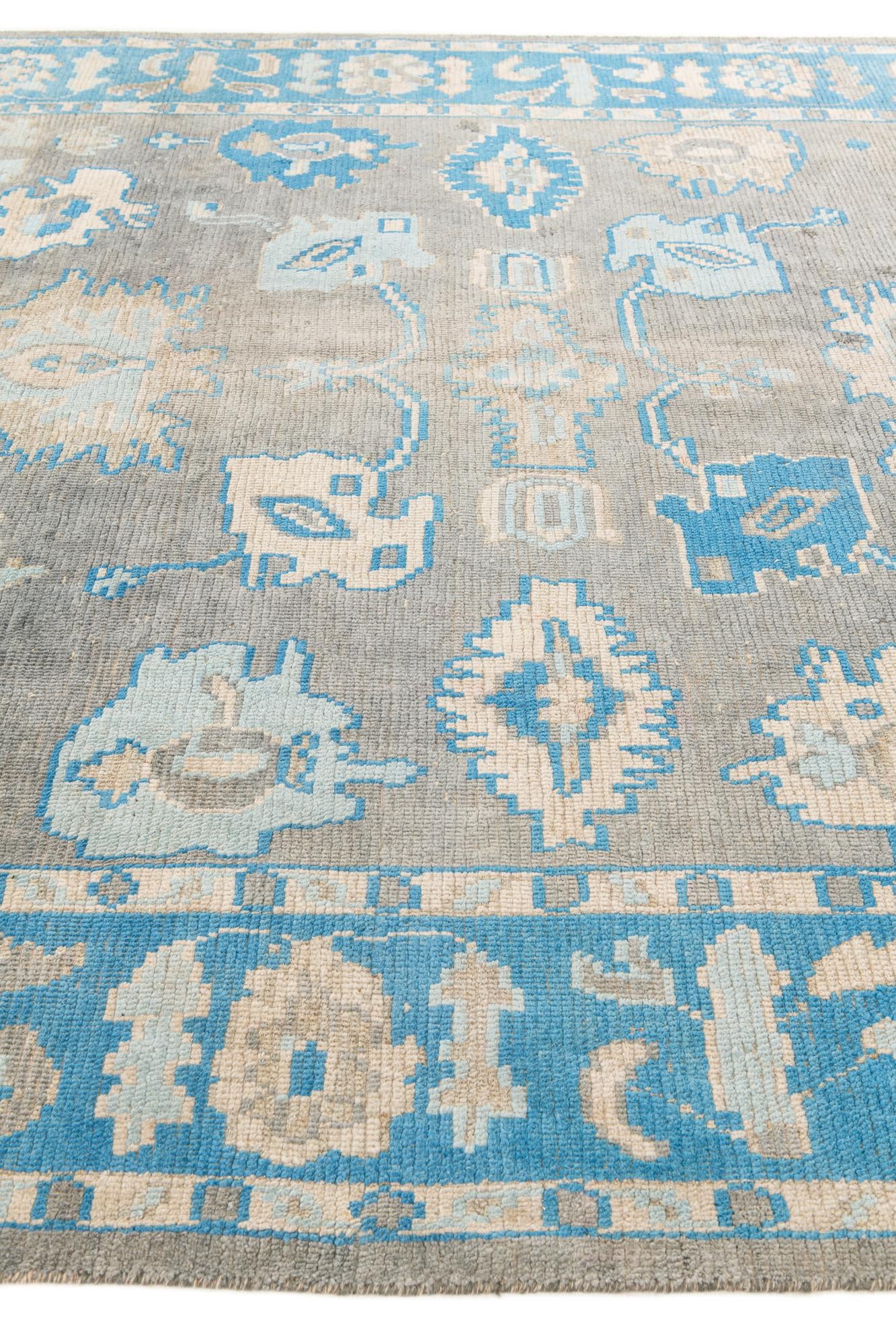 8' 3 x 9' 10 Hand Knotted Oushak Wool Rug