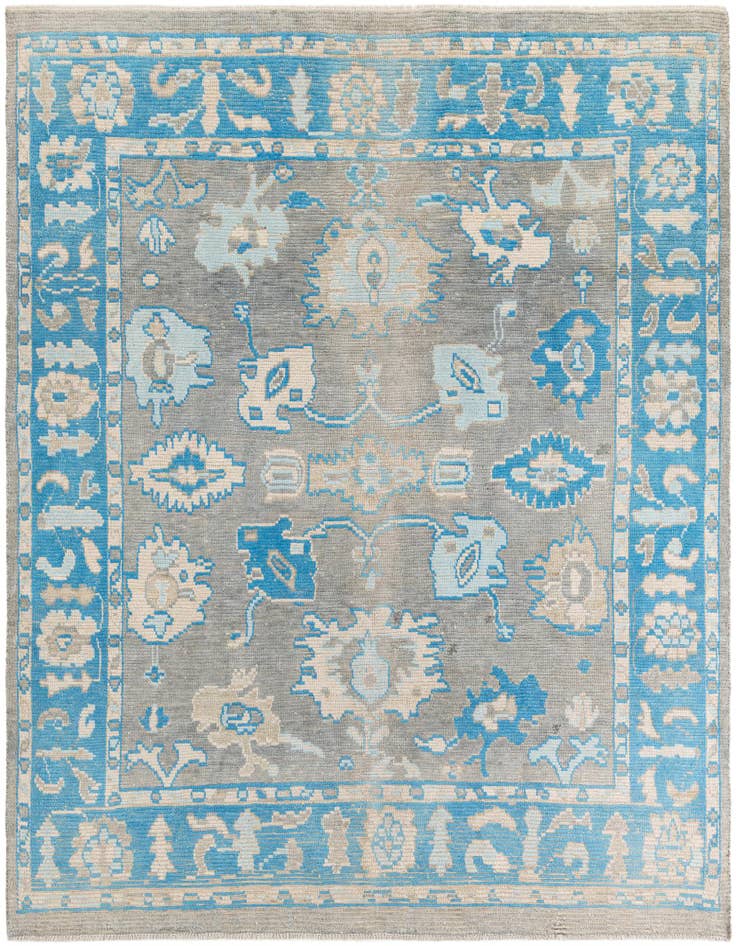 Detail image of 8' 3 x 9' 10 Hand Knotted Oushak Wool Rug