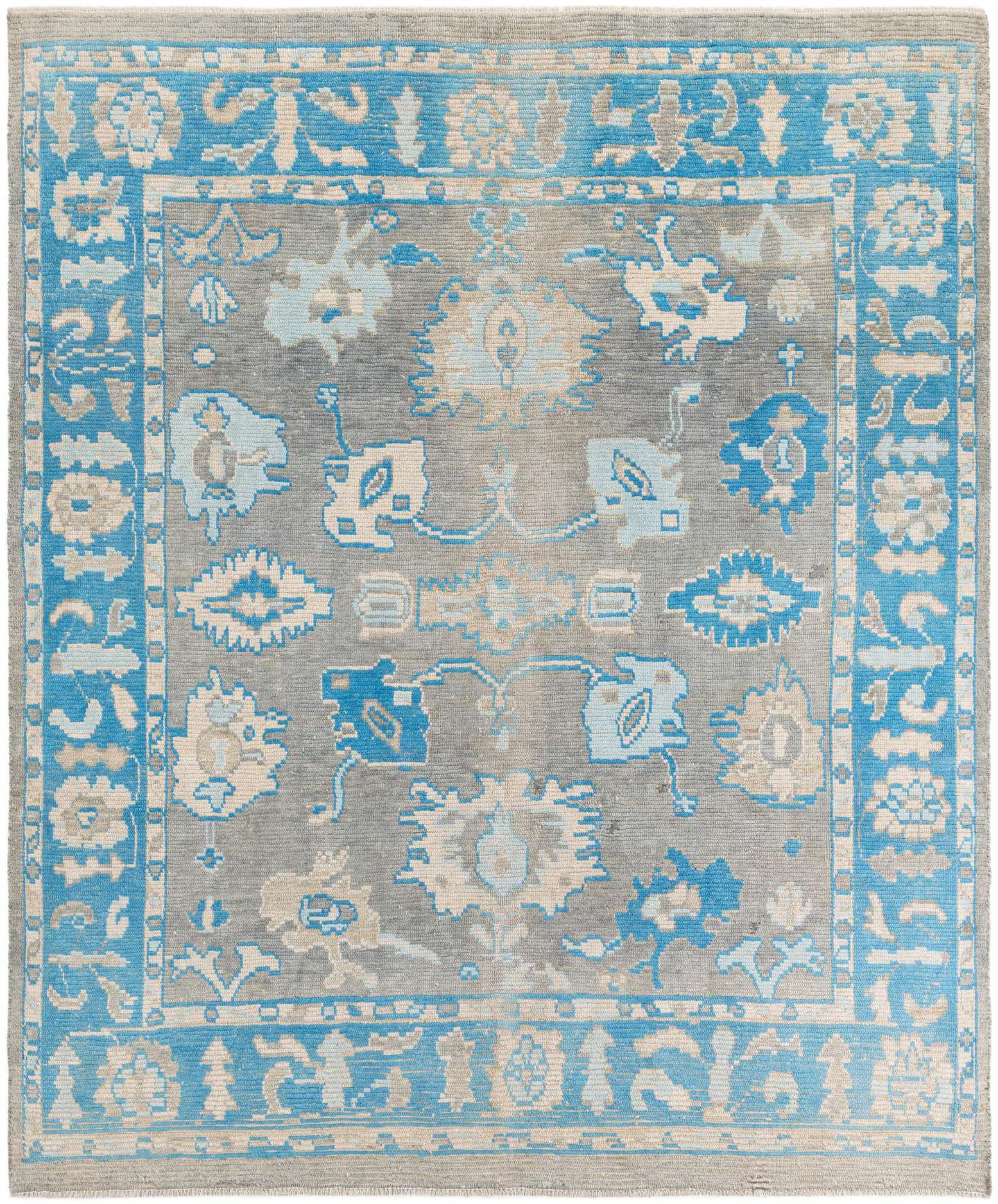 8' 3 x 9' 10 Hand Knotted Oushak Wool Rug