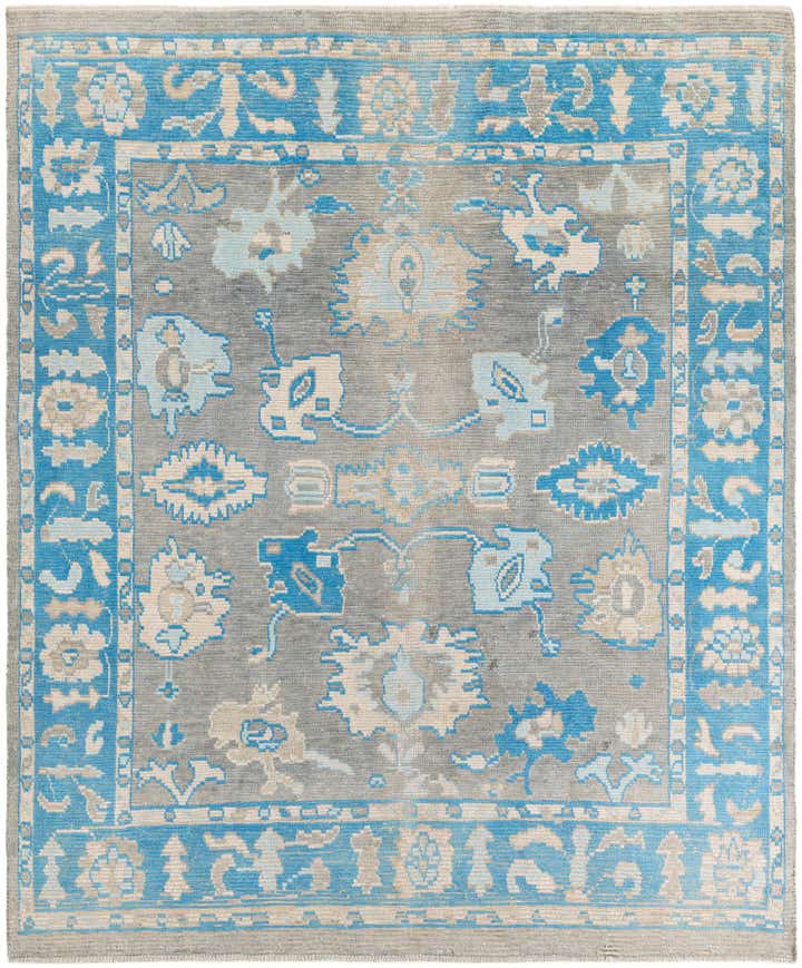 8' 3 x 9' 10 Hand Knotted Oushak Wool Rug