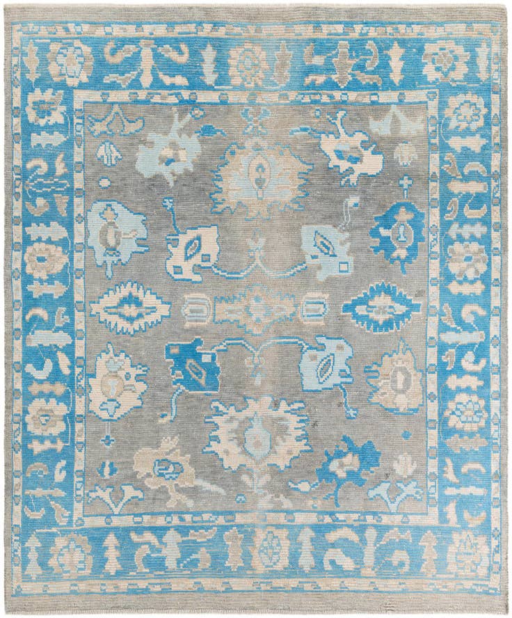 Detail image of 8' 3 x 9' 10 Hand Knotted Oushak Wool Rug
