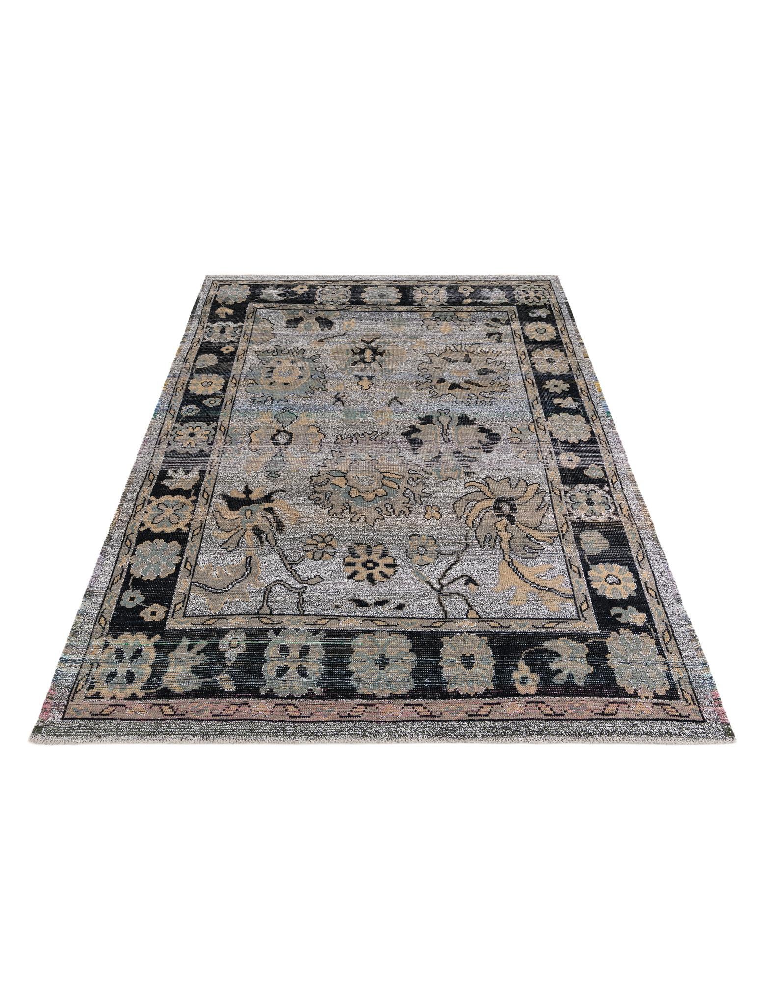 9' x 12' 6 Hand Knotted Oushak Wool Rug