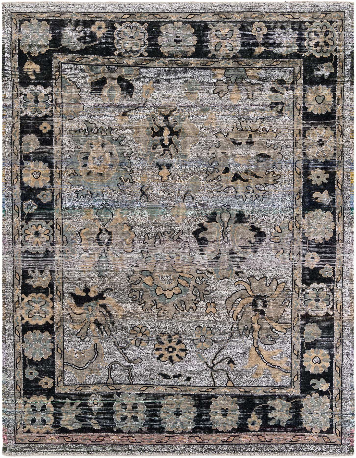 9' x 12' 6 Hand Knotted Oushak Wool Rug