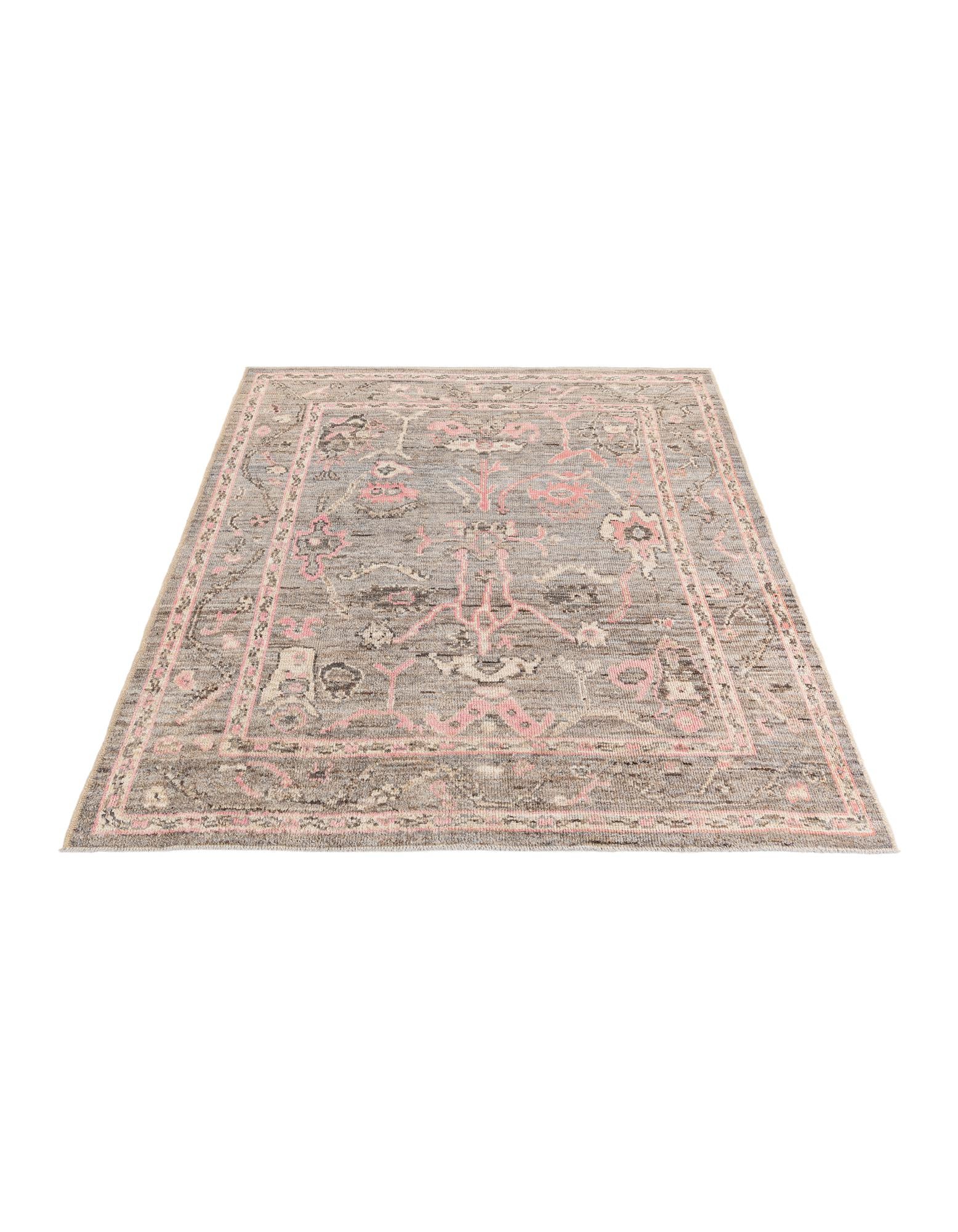 8' 4 x 9' 7 Hand Knotted Oushak Wool Rug