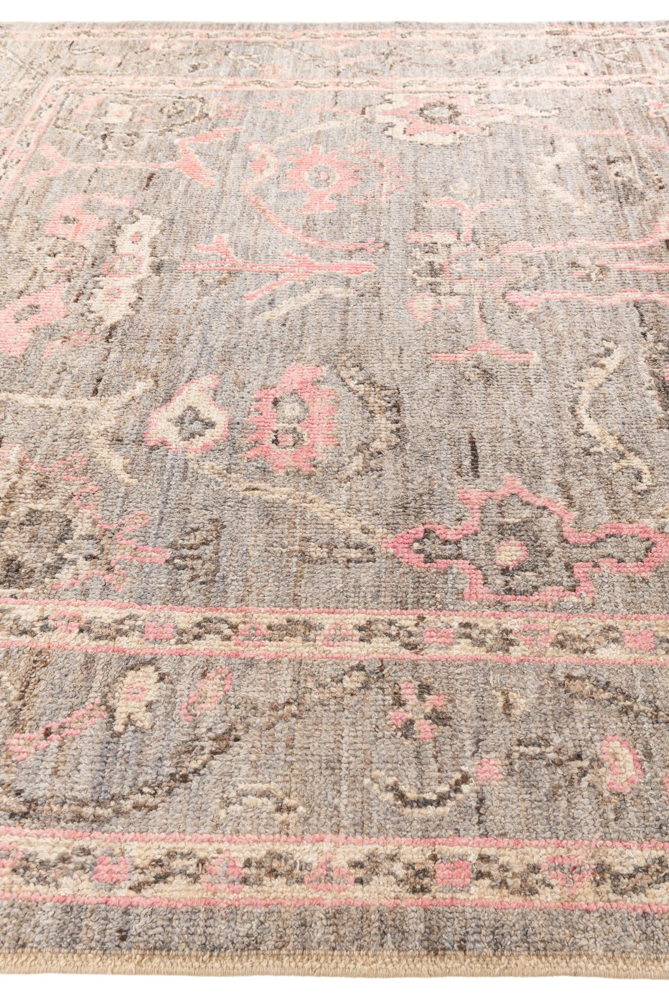 8' 4 x 9' 7 Hand Knotted Oushak Wool Rug
