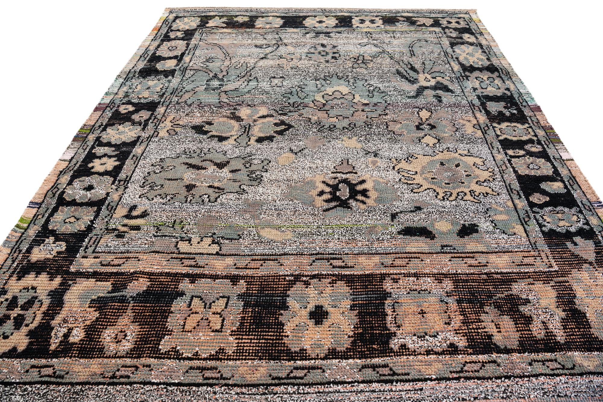 8' 1 x 9' 8 Hand Knotted Oushak Wool Rug