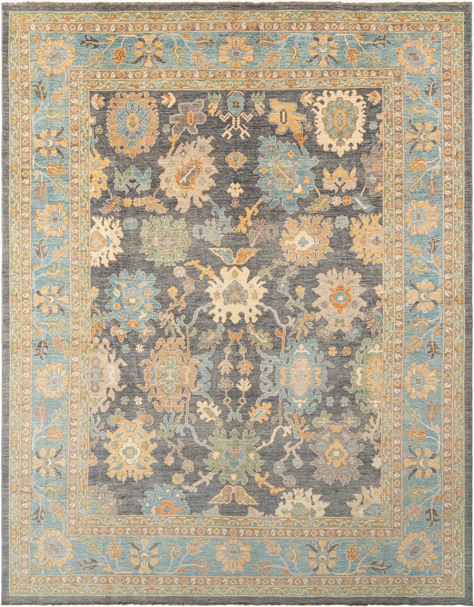 11' 5 x 14' 7  Hand Knotted Oushak Rug