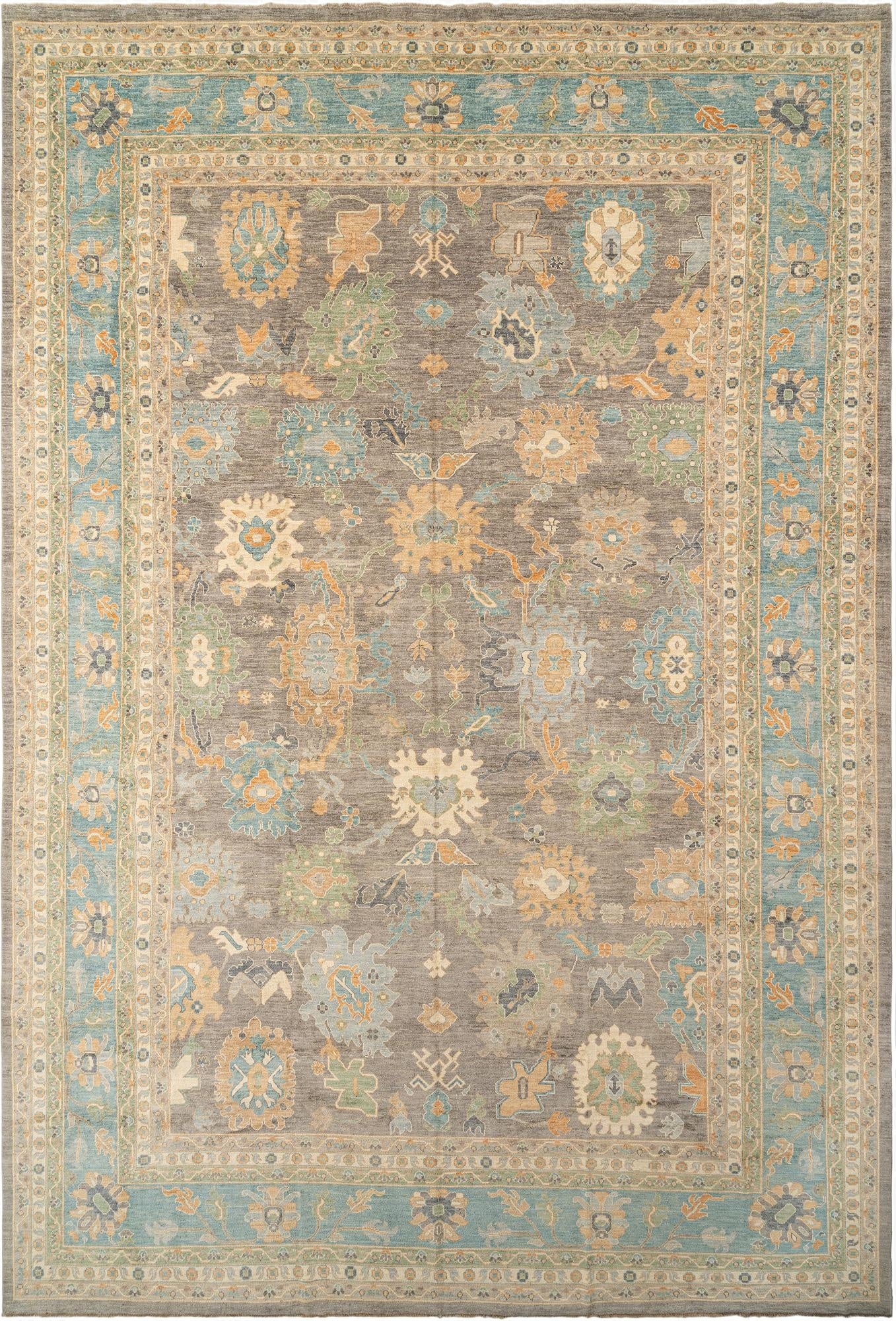 13' 3 x 19' 7  Hand Knotted Oushak Rug
