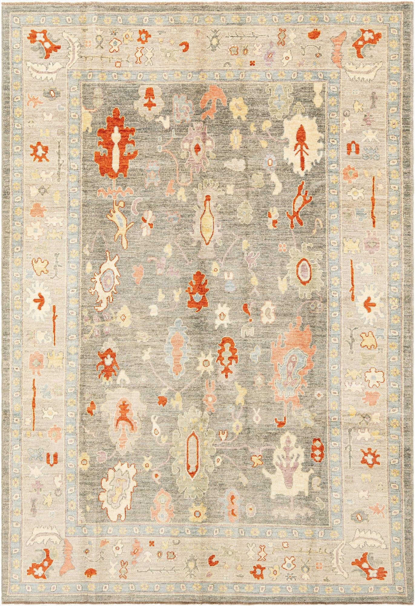 6' 6 x 9' 7  Hand Knotted Oushak Rug