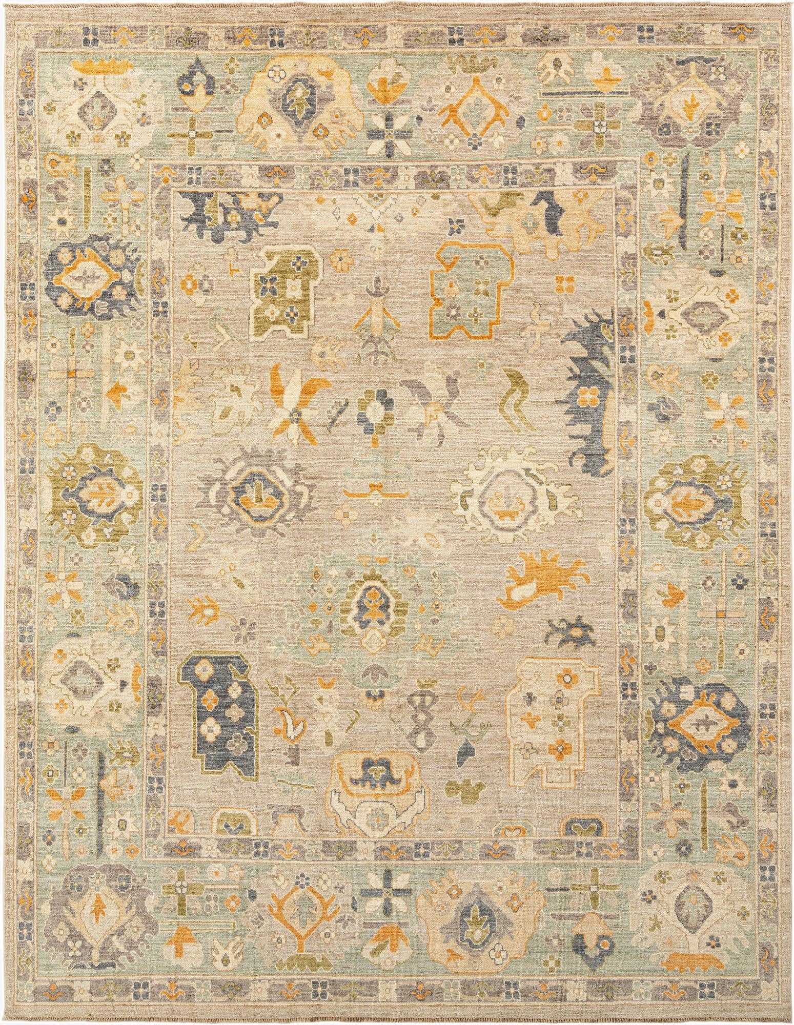 8' x 10' 4  Hand Knotted Oushak Rug