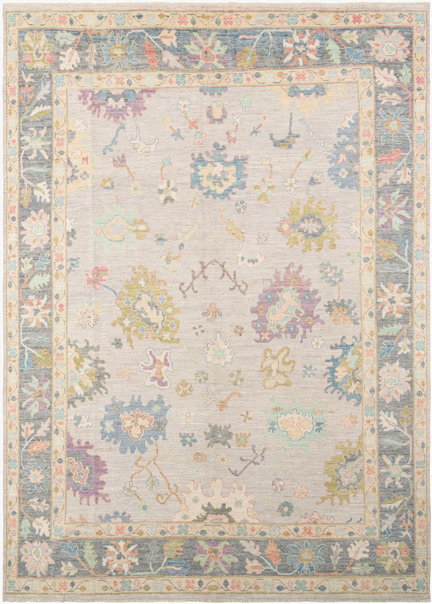 9' 11 x 13' 9  Hand Knotted Oushak Rug